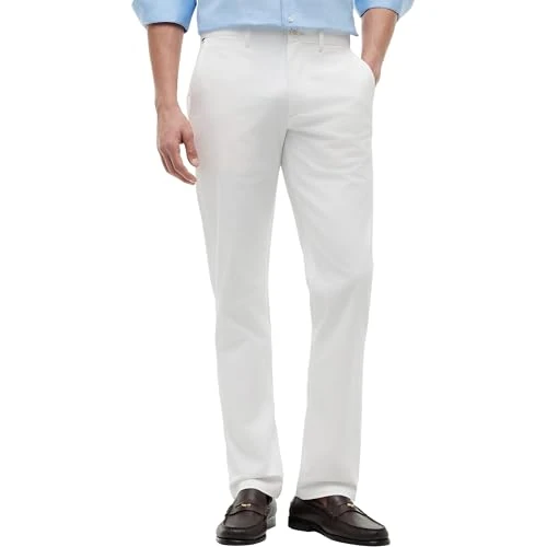 Offerta a tempo: Tommy Hilfiger Uomo Pantaloni Chino Core Denton Essential Twill Straight Fit, Bianco (TH Optic White), 30W/36L - 30% da 64.99 € a 45.65 €