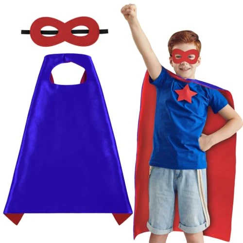 Oferta limitada: AUYAO Capa Superheroe Niño, Capa Máscaras, Azul y Rojo de 6.99 € a 6.99 € (ahorro 0.00%)