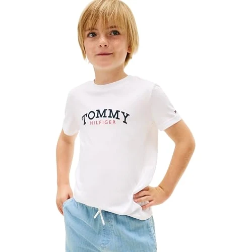 Tijdelijke aanbieding: Tommy Hilfiger Monogram grafisch T-shirt voor jongens KB0KB10263 T-shirts, wit (wit), 6 jaar van 17.92 € naar 17.92 € (0.00% korting)