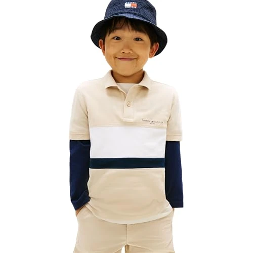 Zeitlich begrenztes Angebot: Tommy Hilfiger Boy's Mini Corp Emb Clrblock Polo Ss KB0KB10383 Polos, Beige (Classic Beige Colourblock), 6 Jahre von 39.92 € auf 39.92 € (0.00% Rabatt)