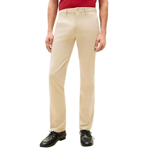 Zeitlich begrenztes Angebot: Tommy Hilfiger Herren Chino Hose Core Denton Essential Twill Straight Fit, Beige (Sandalwood), 28W/36L von 42.38 € auf 42.38 € (0.00% Rabatt)