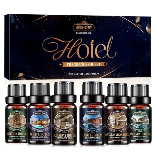Limited-time offer: AESHORY Hotel Fragrance Oil Set, 6 x 10ml Essential Oils for Diffuser for Home, Humidifier, Aromatherapy, Candle Making Scents, Air Freshening from 9.99 GBP to 9.99 GBP (save 0%)