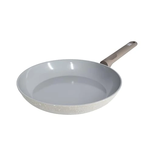 Zanetti, Origin Braadpan diameter 28 cm, keramische coating, hoge kwaliteit, anti-aanbaklaag, dikke bodem, gezonde en natuurlijke keuken, ergonomische soft-touch handgreep, geschikt voor inductie