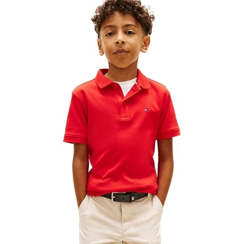 Zeitlich begrenztes Angebot: Tommy Hilfiger Jungen Poloshirt Kurzarm Interlock Regular Fit, Rot (Rapid Red), 6 Jahre von 49.90 € auf 32.36 € (35% Rabatt)