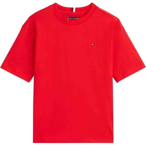 Offre limitée : Tommy Hilfiger Essential Archive Fit Tee SS Kb0kb09646 Autres Hauts, Red (Rapid Red), 8 Ans Garçon de 24.90 € à 19.17 € (23% de remise)