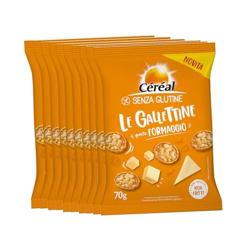 Céréal | Mini Gallettine Senza Glutine ai Cereali, Gusto Formaggio, Display x10