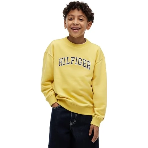 Offre limitée : Tommy Hilfiger Hilfiger Varsity Sweatshirt Kb0kb10404, Yellow (Yellow Dahlia), 6 Ans Garçon de 64.90 € à 48.67 € (25% de remise)