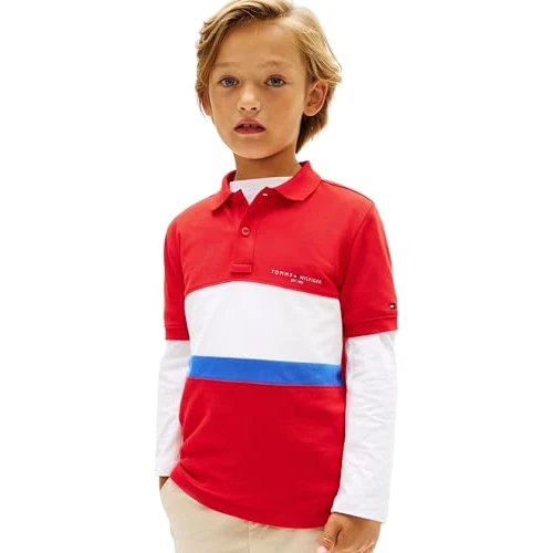 Oferta limitowana: Tommy Hilfiger Koszulka polo chłopięca Mini Corp Emb Clrblock Ss KB0KB10383, czerwona (Rapid Red Colourblock), 4 lata z 146.64 zł na 146.64 zł (oszczędź 0.00%)