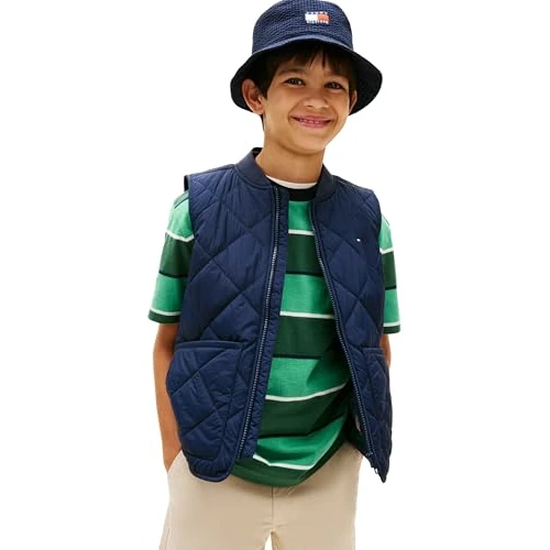Offerta a tempo: Tommy Hilfiger Bambino Gilet Quilted Light Weight con Collo in Stile Baseball, Blu (Dark Night Navy), 7 Anni - 0.00% da 78.07 € a 78.07 €