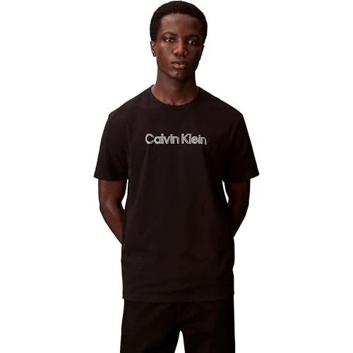 Offerta a tempo: Calvin Klein Uomo T-Shirt Maniche Corte Sportswear con Scollo Rotondo, Nero (Black), S - 62% da 39.90 € a 15.15 €