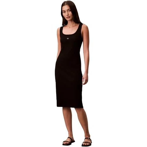 Oferta limitowana: Calvin Klein Damskie sukienki Sl Baby Rib Woven Label Square N LV047F257G, czarne, XXS z 213.99 zł na 213.99 zł (oszczędź 0.0%)