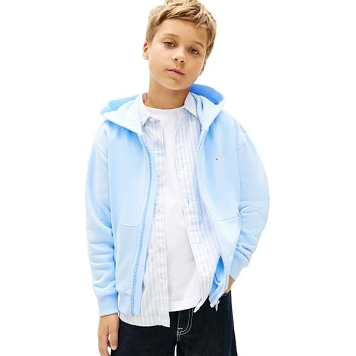 Oferta limitada: Tommy Hilfiger Hoodie con Cremallera Infantil Unisex Mini Corp y bajo de canalé, Azul (Sweet Blue), 3 Años de 68.31 € a 34.40 € (ahorro 49.64%)