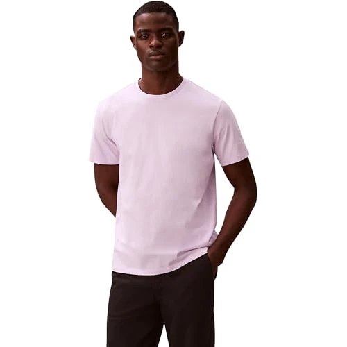 Offerta a tempo: Calvin Klein Uomo T-Shirt Maniche Corte Micro Logo con Scollo Rotondo, Viola (Island Lilac), XXS - 55% da 39.90 € a 17.99 €