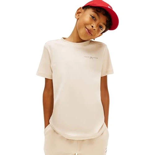 Limited-time offer: Tommy Hilfiger Kids’ Unisex T-Shirt Short Sleeve Mini in Cotton, Beige (Classic Beige), 2 Years from 39.41 £ to 14.01 £ (save 64.45%)