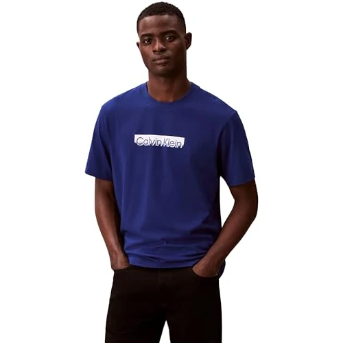 Oferta limitada: Calvin Klein Camiseta de Manga Corta Hombre Sportswear con Cuello Redondo, Azul (Blue Majesty), XL de 49.90 € a 31.09 € (ahorro 38%)
