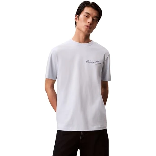 Offre limitée : Calvin Klein T-Shirt Graphique 20S March Graphic Seasonal Fashi LV04RF822G pour Homme, Bleu, XXL de 49.90 € à 27.36 € (45% de remise)