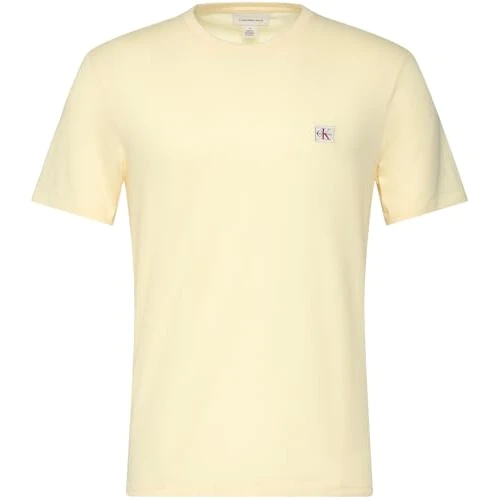 Calvin Klein Camiseta clásica SS Badge 30S para Hombre, Lv04Rc272G, Color Blanco, Talla S