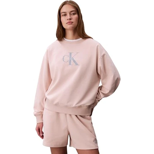 Oferta limitada: Calvin Klein Sudadera Mujer Monologo French Terry con Cuello Redondo, Negro (Buff Beige), M de 67.45 € a 67.45 € (ahorro 0.00%)