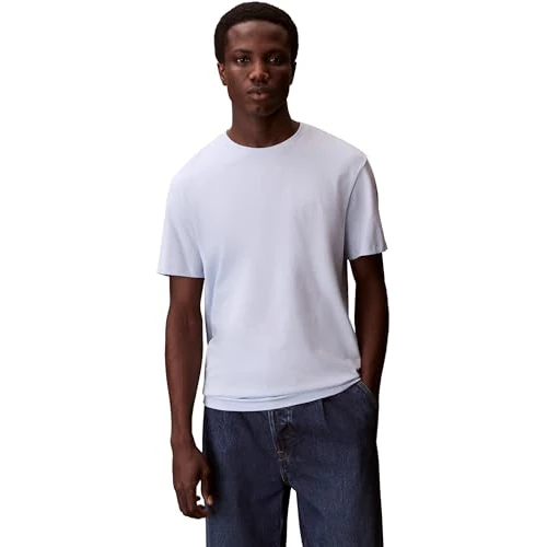 Zeitlich begrenztes Angebot: Calvin Klein Herren T-Shirt Kurzarm Micro Logo mit Rundhalsausschnitt, Blau (Breezy Blue), XL von 39.90 € auf 21.11 € (47% Rabatt)