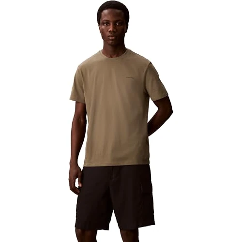 Offerta a tempo: Calvin Klein Uomo T-Shirt Maniche Corte Micro Logo con Scollo Rotondo, Verde (Dusty Olive), S - 55% da 39.90 € a 17.99 €