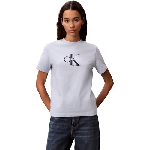 Calvin Klein Women's Hr Ss Clssc Mnlg CNC Lv047B865G Tees, Blue, XL