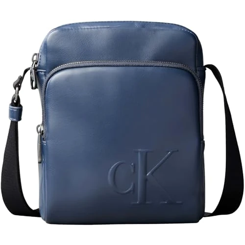 Zeitlich begrenztes Angebot: Calvin Klein Herren Crossbody Bag Tasche Bold Pocket Reporter mit Reißverschluss, Blau (Blue Nights), Einheitsgröße von 89.90 € auf 79.44 € (12% Rabatt)