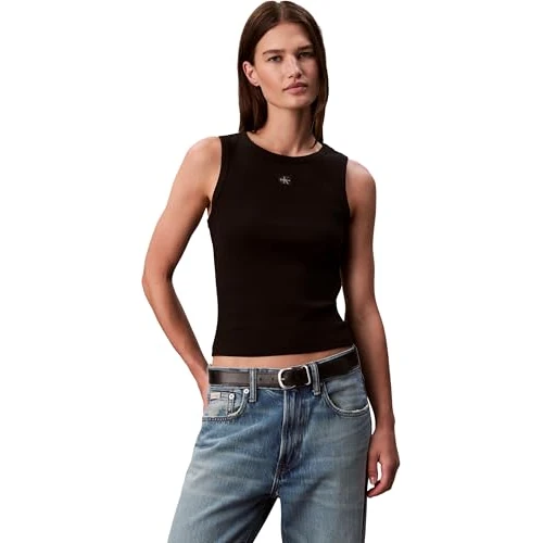 Zeitlich begrenztes Angebot: Calvin Klein Women's A - WVN LBL 2X2 CTTN Lv047C201G Tank Top, Black, XXS von 29.90 € auf 23.99 € (20% Rabatt)