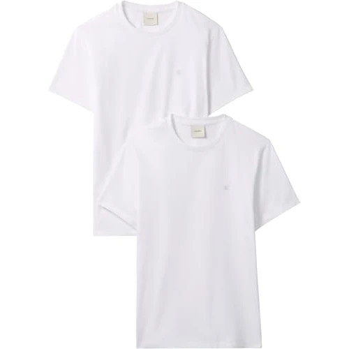 Offerta a tempo: Calvin Klein Uomo T-Shirt Maniche Corte Confezione da 2 Stretch Cotton Slim con Scollo Rotondo, Bianco (Bright White/Bright White), M - 0.00% da 41.69 € a 41.69 €