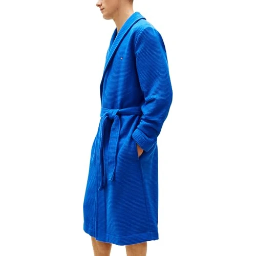 Offerta a tempo: Tommy Hilfiger Accappatoio da uomo a nido d'ape Um0Um03524, blu (blu regale), S - 47% da 99.90 € a 53.05 €
