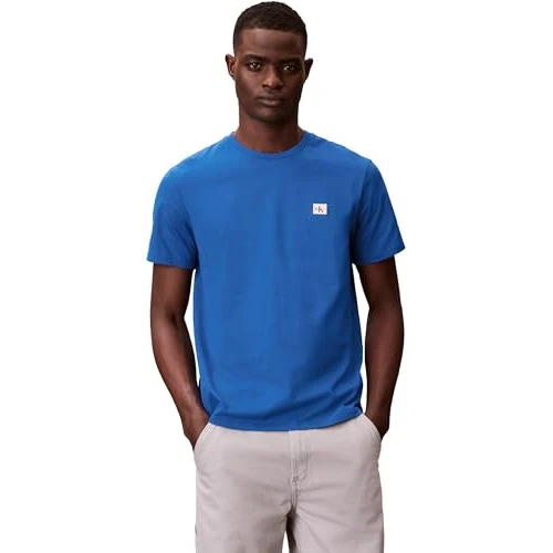 Offre limitée : Calvin Klein T-Shirt Classique en Jersey SS Badge 30S pour Homme Lv04Rc272G Tees, Bleu, XXL de 34.90 € à 18.99 € (46% de remise)