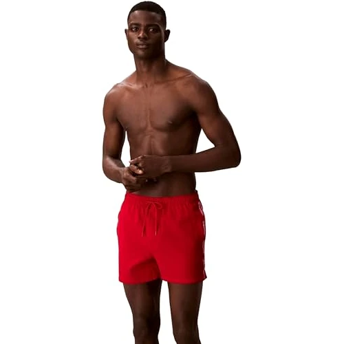 Offerta a tempo: Calvin Klein Uomo Pantaloncino da Bagno Short Drawstring con Cordoncino, Rosso (Red Gala), XL - 45% da 64.90 € a 36.00 €