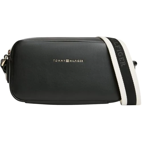 Offerta a tempo: Tommy Hilfiger Donna Borsa a Tracolla Essential con Tracolla Regolabile, Nero (Black), Taglia Unica - 51% da 99.90 € a 49.00 €