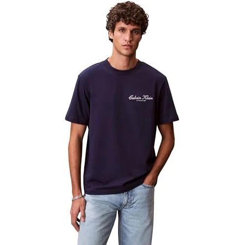Offre limitée : Calvin Klein T-Shirts Graphiques 20S March Graphic Seasonal Fashi LV04RF822G pour Homme, Violet, XS de 49.90 € à 21.54 € (57% de remise)