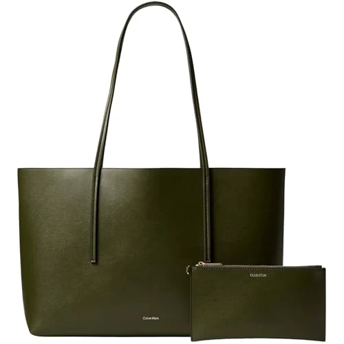 Offerta a tempo: Calvin Klein Donna Borsa Tote Bag Foil Logo con Custodia Estraibile, Verde (Cypress), Taglia Unica - 47% da 149.90 € a 79.53 €