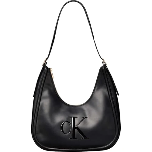 Oferta limitada: Calvin Klein Bolso con correa para hombro Mujer Bold Crescent con cierre de cremallera, Negro (Black), Talla Única de 129.90 € a 64.00 € (ahorro 51%)