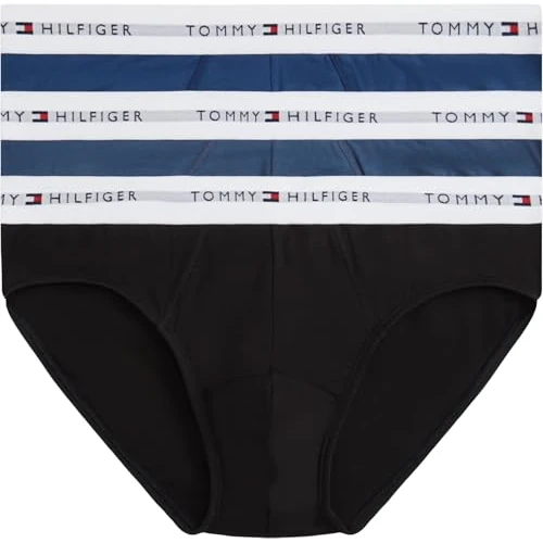 Limited-time offer: Tommy Hilfiger Men’s 3 Pack Hipster Briefs with Logo Waistband, Multicolor (Blk/Blu Jn/Ag Sea), S from 29.92 £ to 29.92 £ (save 0.00%)