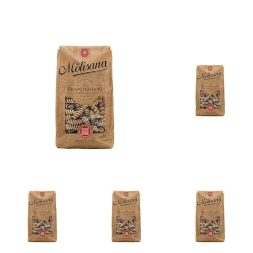 La Molisana, Fusilli Integrali n. 28, Pasta Integrale da Solo Grano Italiano - Trafilata al Bronzo, Ricca di Fibre, Ruvida e Tenace con Eccellente Tenuta in Cottura - Confezione da 2500g