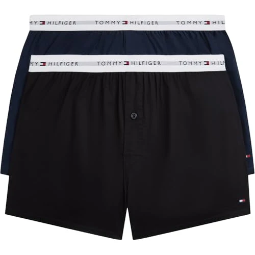 Offre limitée : Tommy Hilfiger Boxer tissé 2P UM0UM03871 pour Homme, Multi (des Sky/Blk), L de 39.90 € à 19.56 € (51% de remise)