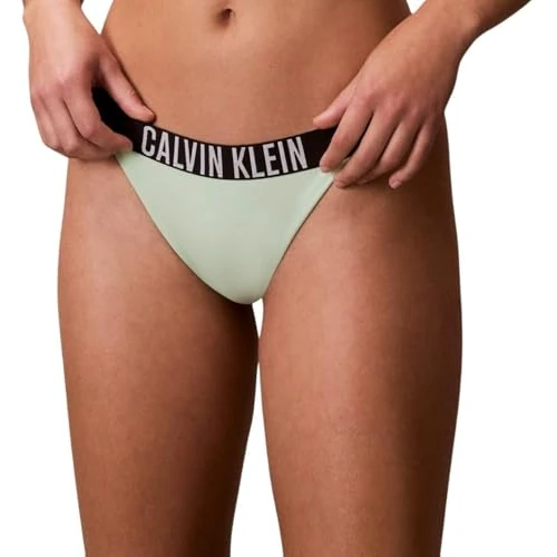 Offerta a tempo: Calvin Klein Donna Slip Bikini Brazilian con Fascia con Logo, Verde (Spray), M - 20% da 33.99 € a 27.33 €