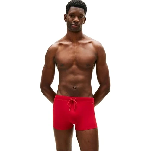 Offerta a tempo: Tommy Hilfiger Uomo Costume Boxer Trunk con Logo, Rosso (Medium Red), XS - 54% da 54.90 € a 25.27 €