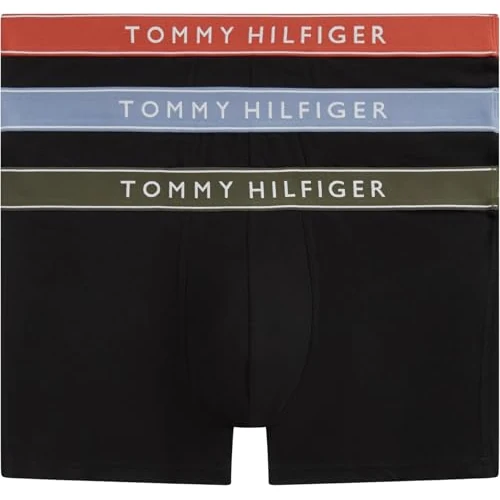 Offerta a tempo: Tommy Hilfiger Uomo Boxer Confezione da 3 Trunks Elasticizzati, Nero (BRK Blu/Trra Rd/Arm Grn), XL - 32% da 39.90 € a 27.07 €