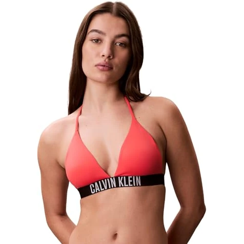 Limited-time offer: Calvin Klein Women's Bikini Top Triangle Halterneck, Pink (Punch Pink), L from 43.00 £ to 36.55 £ (save 15%)