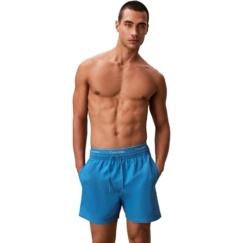 Offre limitée : Calvin Klein Pantalon de Bain Moyen avec Cordon de Serrage LV00N61023 pour Homme, Bleu (Cendre Blue), L de 59.76 € à 48.95 € (18% de remise)