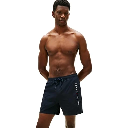 Offerta a tempo: Tommy Hilfiger Uomo Pantaloncino da Bagno Medium Drawstring con Tasca con Zip, Blu (Desert Sky), S - 51% da 69.90 € a 34.00 €