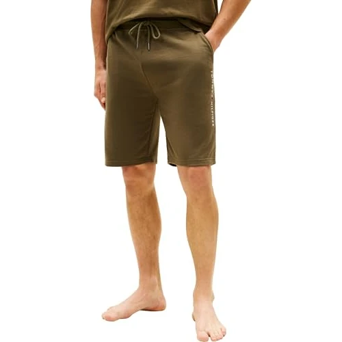 Offerta a tempo: Tommy Hilfiger Uomo Pantaloncini in Felpa Track con Tasche Laterali, Verde (Army Green), S - 0.00% da 49.90 € a 49.90 €