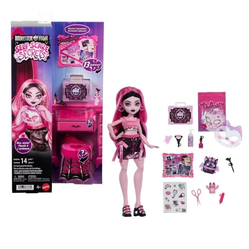 Offre limitée : Monster High Coffret Secrets De Beauté Terreur & Bien-être Draculaura, poupée et Accessoires avec 13 Surprises réalistes comme Un Rouleau pour Le Visage Fonctionnel et Une Planche, JHK43 de 26.99 € à 26.99 € (0.00% de remise)