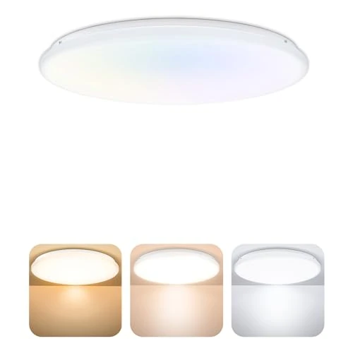 Tijdelijke aanbieding: LED Plafondlamp 24W 2520lm, Plafondlamp Dimbaar 3000K-6500K, Ronde LED Plafondpaneel voor woonkamer, slaapkamer, Kinderkamer, Hal, kantoor, Wit van 39.00 EUR naar 39.00 EUR (korting 0%)