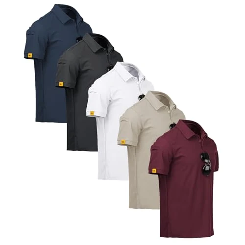 Zeitlich begrenztes Angebot: ZITY 5er Pack Herren Poloshirt Kurzarm Regular Fit Sport Golf Polo von 66.99 € auf 56.92 € (15% Rabatt)