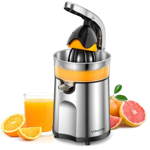 Oferta limitada: VINATO Exprimidor de Naranjas Eléctrico con 2 Conos, Extractor de Jugos, Máquina de Zumo Baja Velocidad, Sistema Anti-Goteo y Fácil Limpieza de 39.99 € a 39.99 € (ahorro 0.00%)