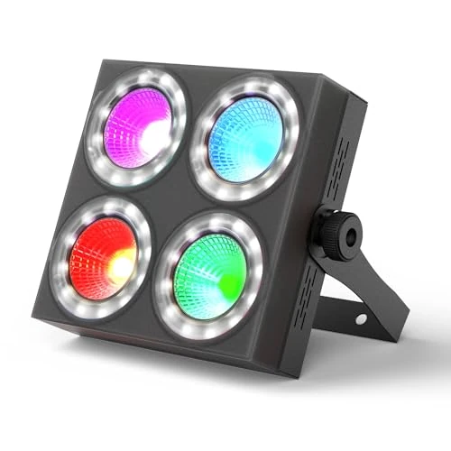Oloaxolx Proiettore LED Par 80 W RGBW illuminazione di scena Wallwasher controllato da DMX/Auto/Suono, Luce lecca-muro disco per festa DJ bar compleanno esposizione fotografia
